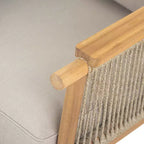 Christopher Knight Home Jackie Sedia da club da esterno in legno di acacia e corda con cuscini, teak/beige