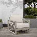 Christopher Knight Home Myra Outdoor Modern Powder Coated Aluminum Geometric Pattern Club Chair with Water Resistant Cushions