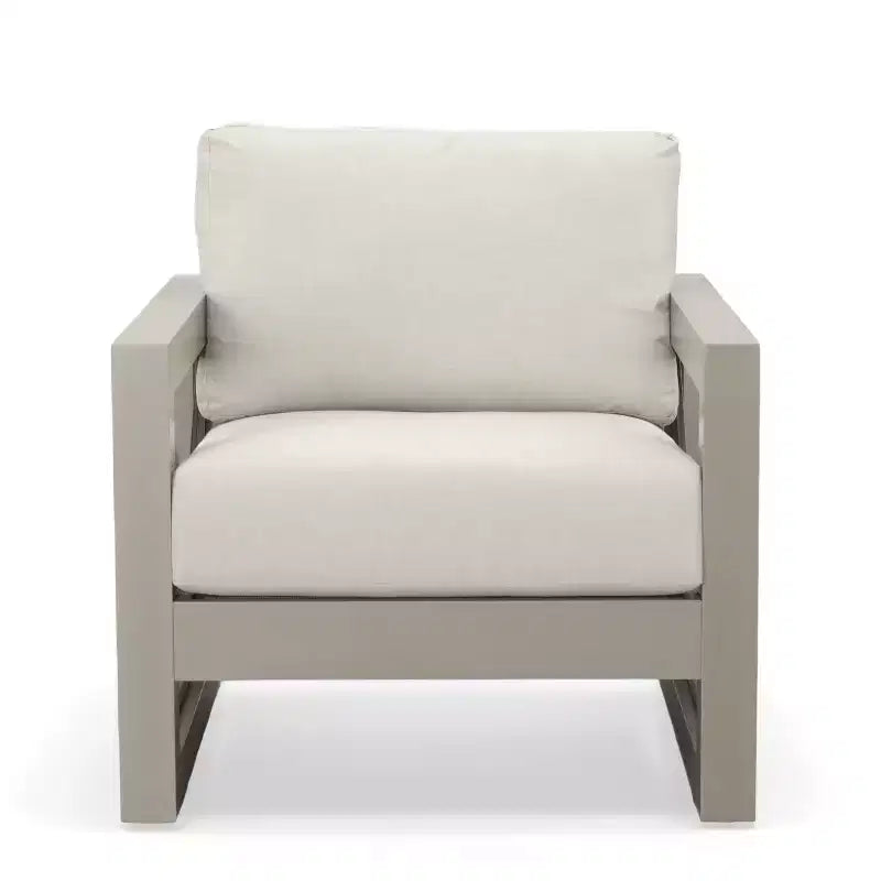 Christopher Knight Home Myra Outdoor Modern Powder Coated Aluminum Geometric Pattern Club Chair with Water Resistant Cushions