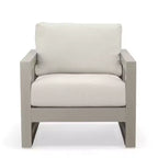 Christopher Knight Home Myra Outdoor Modern Powder Coated Aluminum Geometric Pattern Club Chair with Water Resistant Cushions