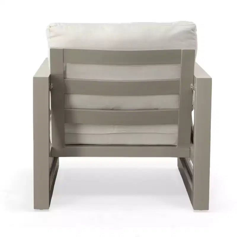 Christopher Knight Home Myra Outdoor Modern Powder Coated Aluminum Geometric Pattern Club Chair with Water Resistant Cushions