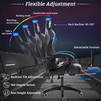 Hoffree Comfort Massage Racing Gaming Chair Ergonomic Office PC Chair with Footrest & RGB Light