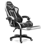 Hoffree Comfort Massage Racing Gaming Chair Ergonomic Office PC Chair with Footrest & RGB Light