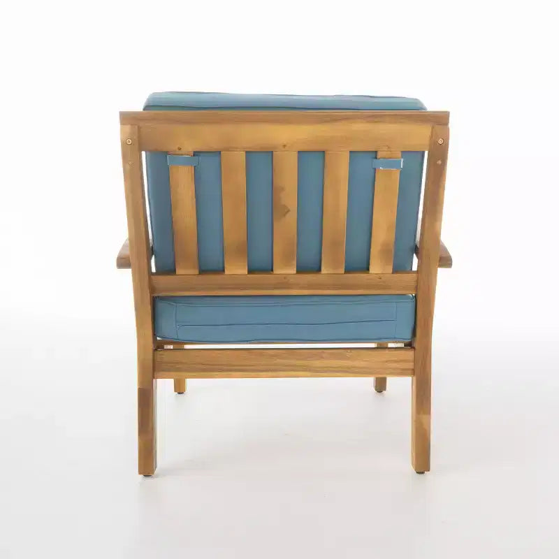 Christopher Knight Home Peyton Outdoor Acacia Wood Club Chairs with Water-Resistant Cushions (Set of 2)