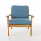 Christopher Knight Home Peyton Outdoor Acacia Wood Club Chairs with Water-Resistant Cushions (Set of 2)