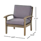 Christopher Knight Home Peyton Outdoor Acacia Wood Club Chairs with Water-Resistant Cushions (Set of 2)