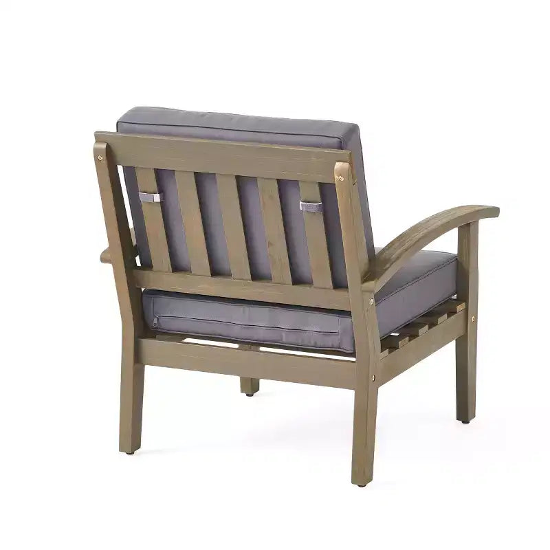 Christopher Knight Home Peyton Outdoor Acacia Wood Club Chairs with Water-Resistant Cushions (Set of 2)