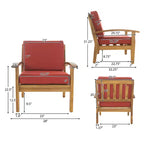 Christopher Knight Home Peyton Outdoor Acacia Wood Club Chairs with Water-Resistant Cushions (Set of 2)