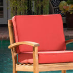 Christopher Knight Home Peyton Outdoor Acacia Wood Club Chairs with Water-Resistant Cushions (Set of 2)