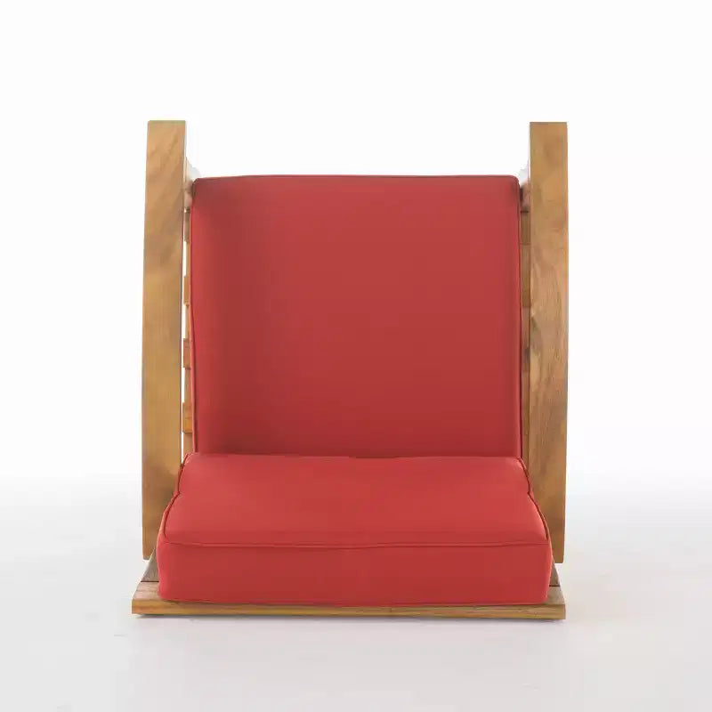 Christopher Knight Home Peyton Outdoor Acacia Wood Club Chairs with Water-Resistant Cushions (Set of 2)
