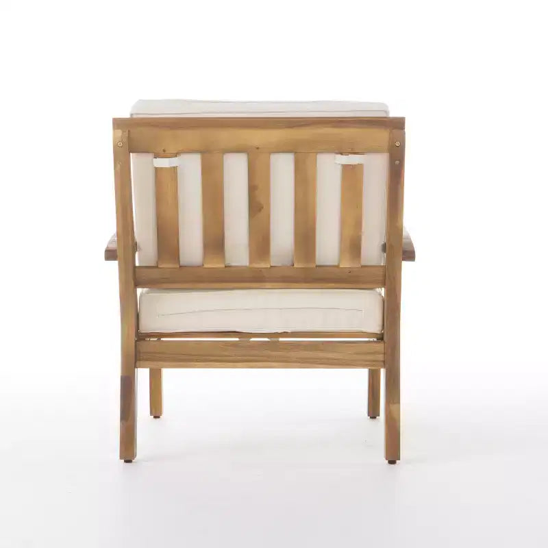 Christopher Knight Home Peyton Outdoor Acacia Wood Club Chairs with Water-Resistant Cushions (Set of 2)