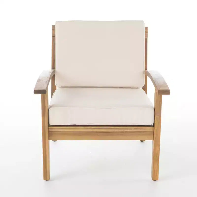 Christopher Knight Home Peyton Outdoor Acacia Wood Club Chairs with Water-Resistant Cushions (Set of 2)