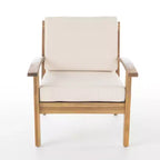 Christopher Knight Home Peyton Outdoor Acacia Wood Club Chairs with Water-Resistant Cushions (Set of 2)