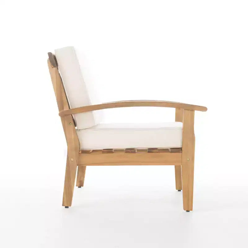 Christopher Knight Home Peyton Outdoor Acacia Wood Club Chairs with Water-Resistant Cushions (Set of 2)