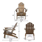 GDFStudio Cara Sedia Adirondack Pieghevole da Esterno in Legno di Acacia