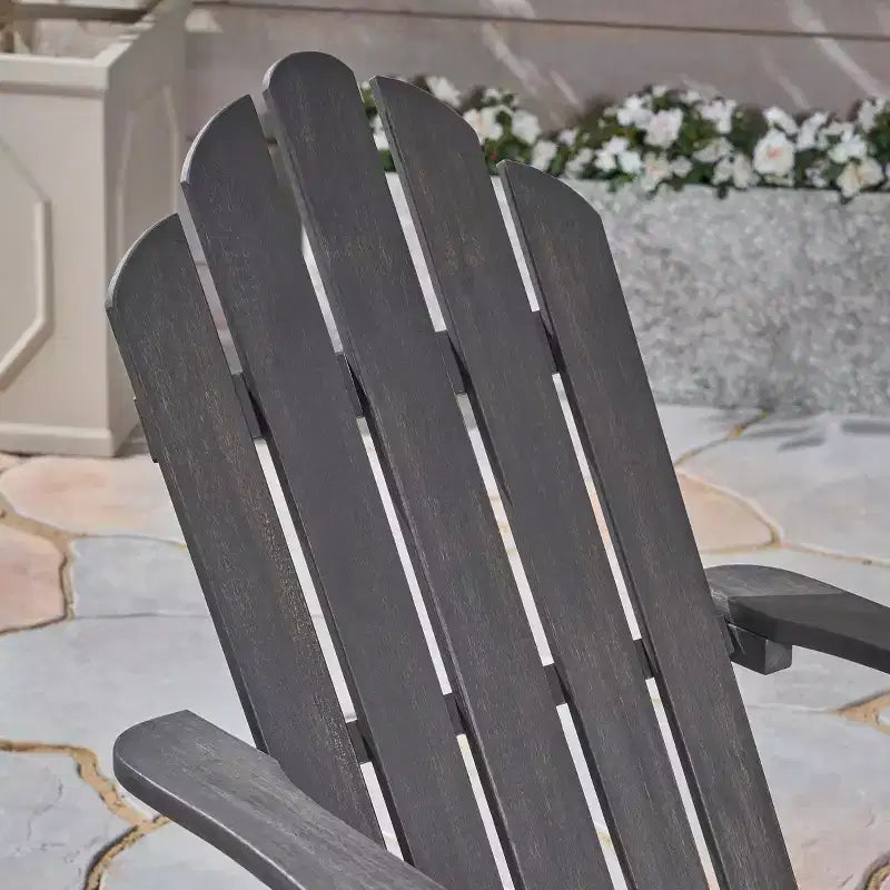 GDFStudio Cara Sedia Adirondack Pieghevole da Esterno in Legno di Acacia