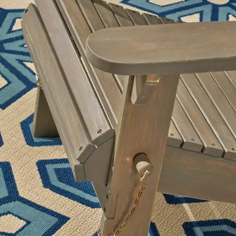 GDFStudio Cara Sedia Adirondack Pieghevole da Esterno in Legno di Acacia