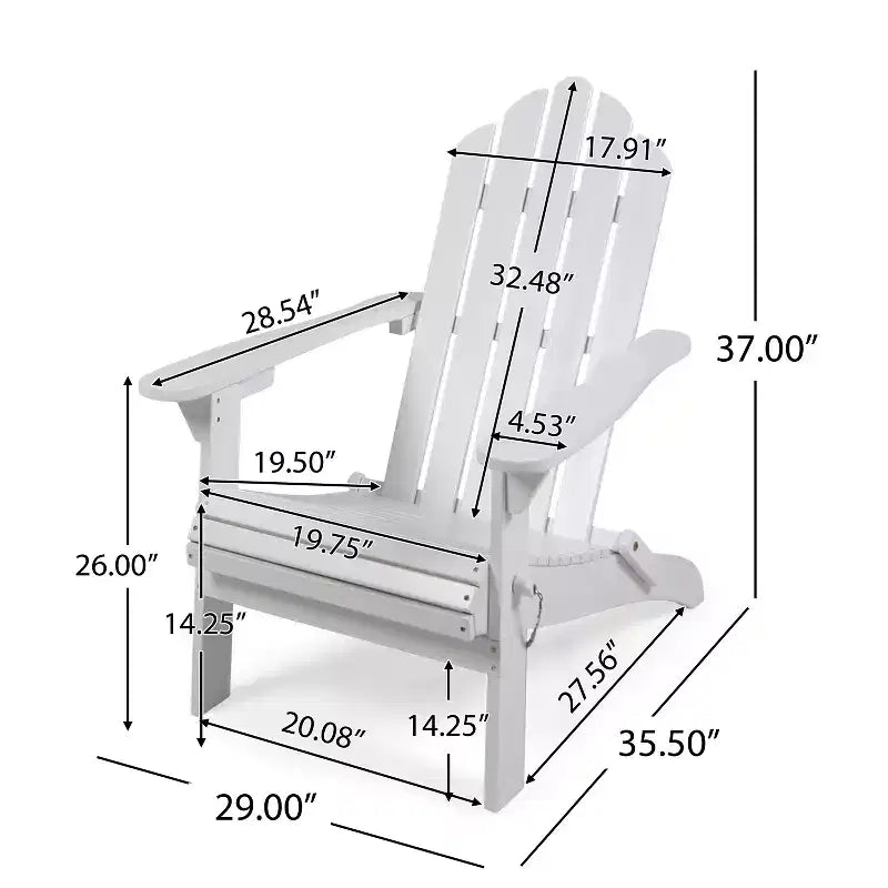 GDFStudio Cara Sedia Adirondack Pieghevole da Esterno in Legno di Acacia
