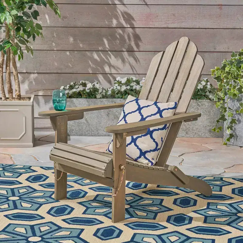 GDFStudio Cara Sedia Adirondack Pieghevole da Esterno in Legno di Acacia