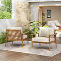 Christopher Knight Home Iris Mid-Century Modern Patio Acacia Wood Lounge Chair with Water-Resistant Cushion, Teak