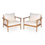 Christopher Knight Home Iris - Sedia a sdraio moderna di metà secolo per patio, in legno di acacia, con cuscino resistente all'acqua, Teak