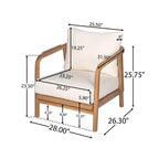 Christopher Knight Home Ivana Patio Woven Rope Acacia Wood Club Chair with Deep Cushions