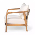 Christopher Knight Home Ivana Patio Woven Rope Acacia Wood Club Chair with Deep Cushions