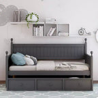 Twin Size Wooden Daybed with Three Storage Drawers or Trundle, Space-Saving Bed Frame, No Box Spring Needed - ModernLuxe