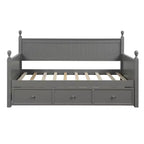 Twin Size Wooden Daybed with Three Storage Drawers or Trundle, Space-Saving Bed Frame, No Box Spring Needed - ModernLuxe