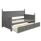 Twin Size Wooden Daybed with Three Storage Drawers or Trundle, Space-Saving Bed Frame, No Box Spring Needed - ModernLuxe