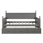 Twin Size Wooden Daybed with Three Storage Drawers or Trundle, Space-Saving Bed Frame, No Box Spring Needed - ModernLuxe