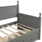 Twin Size Wooden Daybed with Three Storage Drawers or Trundle, Space-Saving Bed Frame, No Box Spring Needed - ModernLuxe
