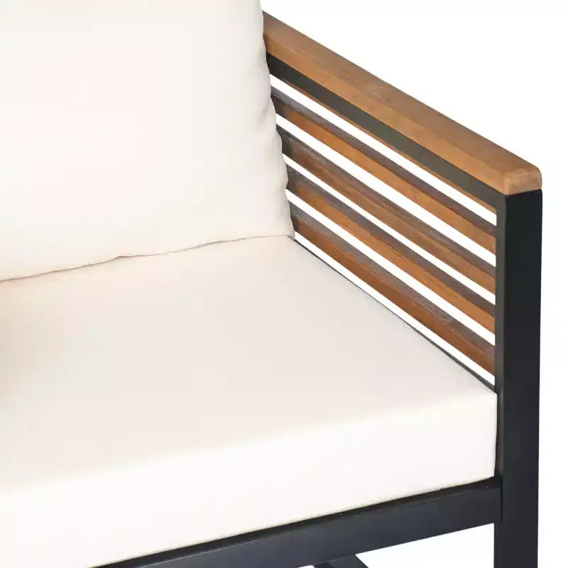 Christopher Knight Home Felina Outdoor Acacia Wood and Metal Club Chair with Water-Resistant Cushion, Teak/Beige