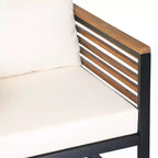 Christopher Knight Home Felina Outdoor Acacia Wood and Metal Club Chair with Water-Resistant Cushion, Teak/Beige