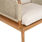 Christopher Knight Home Valencia Outdoor Rustic Acacia Wood and Rope Club Chair with Cushions, Teak/Beige