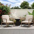 Christopher Knight Home Vanda Patio Acacia Wood Open Slat Club Chairs with Cushions (Set of 2)