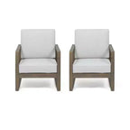 GDFStudio Sedia a sdraio da esterno Silla con cuscini e base a slitta in legno di acacia (Set di 2)