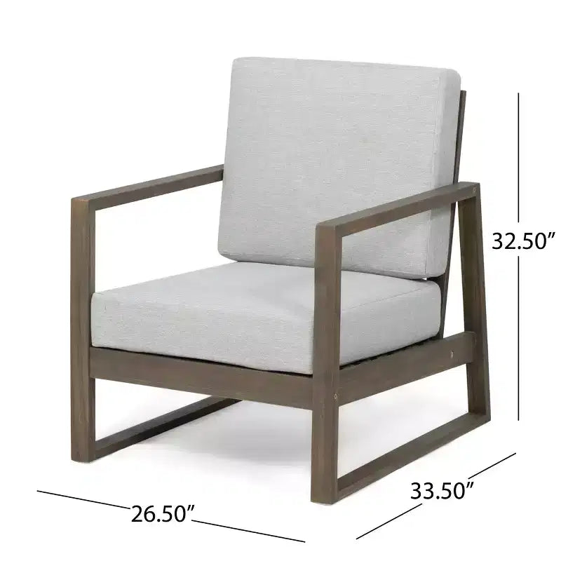 GDFStudio Sedia a sdraio da esterno Silla con cuscini e base a slitta in legno di acacia (Set di 2)