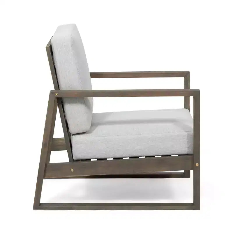 GDFStudio Sedia a sdraio da esterno Silla con cuscini e base a slitta in legno di acacia (Set di 2)
