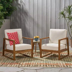 GDFStudio Sedia a sdraio da esterno Silla con cuscini e base a slitta in legno di acacia (Set di 2)