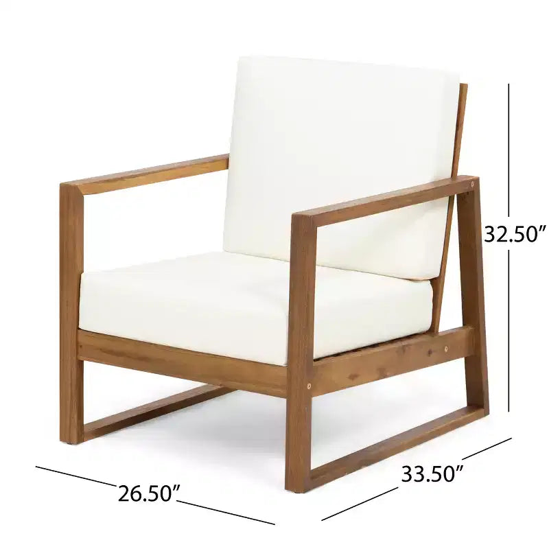 GDFStudio Sedia a sdraio da esterno Silla con cuscini e base a slitta in legno di acacia (Set di 2)