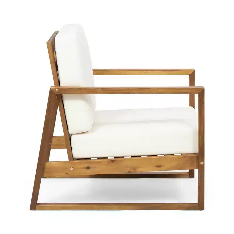 GDFStudio Sedia a sdraio da esterno Silla con cuscini e base a slitta in legno di acacia (Set di 2)