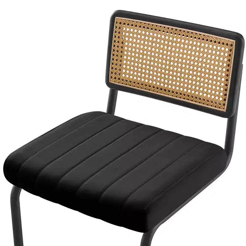 Bekrvio Sgabelli da Bar Girevoli 30 Pollici, Set da 2/3/4 con Schienale in Rattan, Rivestimento in Velluto e Struttura in Metallo Nero, Sgabello da Cucina Moderno di Metà Secolo per Isola e Pub