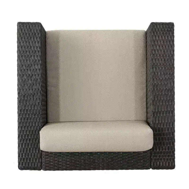Poltrona Club Girevole da Esterno Christopher Knight Home Puerta in Vimini con Cuscini Resistenti all'Acqua