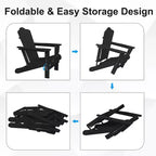 Hyleory Sedia da Giardino Pieghevole in HDPE, Sedia Adirondack per Tutte le Stagioni