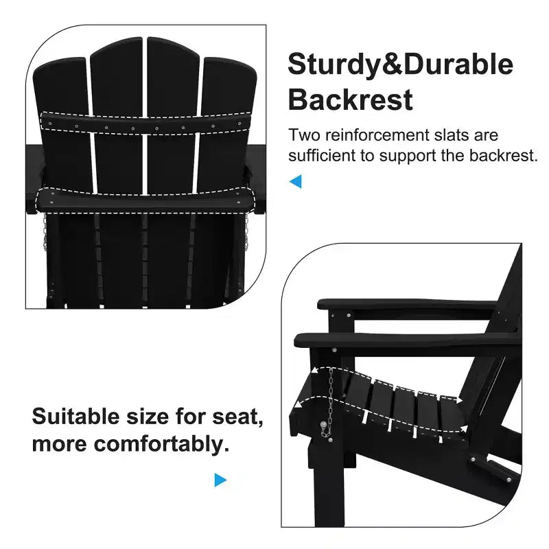Hyleory Sedia da Giardino Pieghevole in HDPE, Sedia Adirondack per Tutte le Stagioni