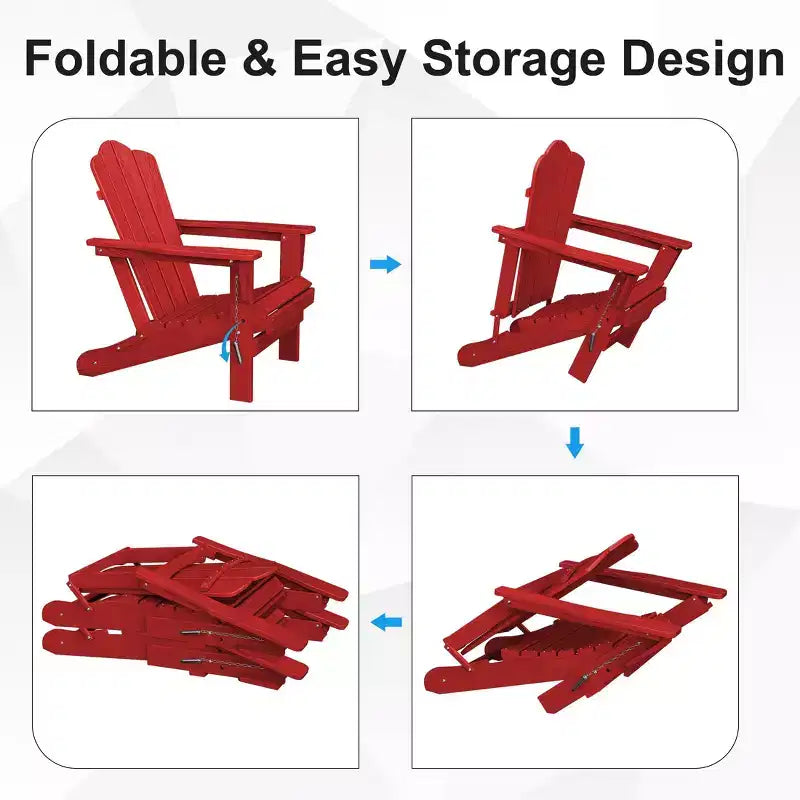 Hyleory Sedia da Giardino Pieghevole in HDPE, Sedia Adirondack per Tutte le Stagioni