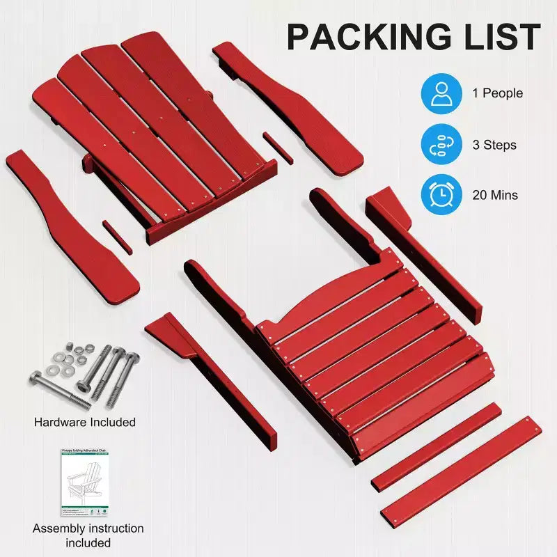 Hyleory Sedia da Giardino Pieghevole in HDPE, Sedia Adirondack per Tutte le Stagioni