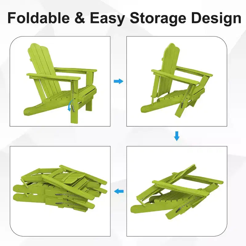 Hyleory Sedia da Giardino Pieghevole in HDPE, Sedia Adirondack per Tutte le Stagioni