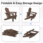 Hyleory Sedia da Giardino Pieghevole in HDPE, Sedia Adirondack per Tutte le Stagioni